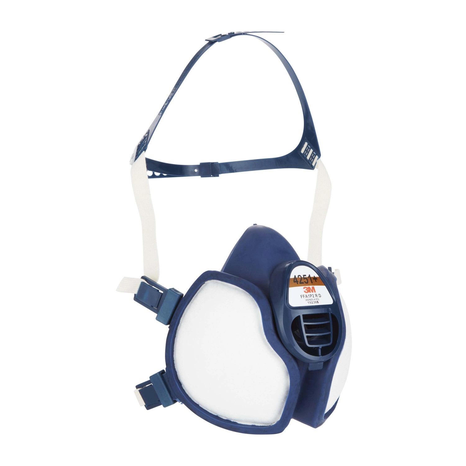 Maschera 3M 4251+ A1P2, respiratore blu scuro per verniciatura a spruzzo.