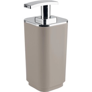 Dispenser sapone t.b.t. color tortora con pompa cromata.