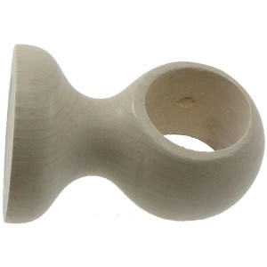 Supporto in legno per bastone per tende, colore naturale.