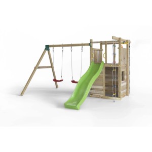 Gioco da giardino Houser con scivolo e altalena 343x363xh220 cm
