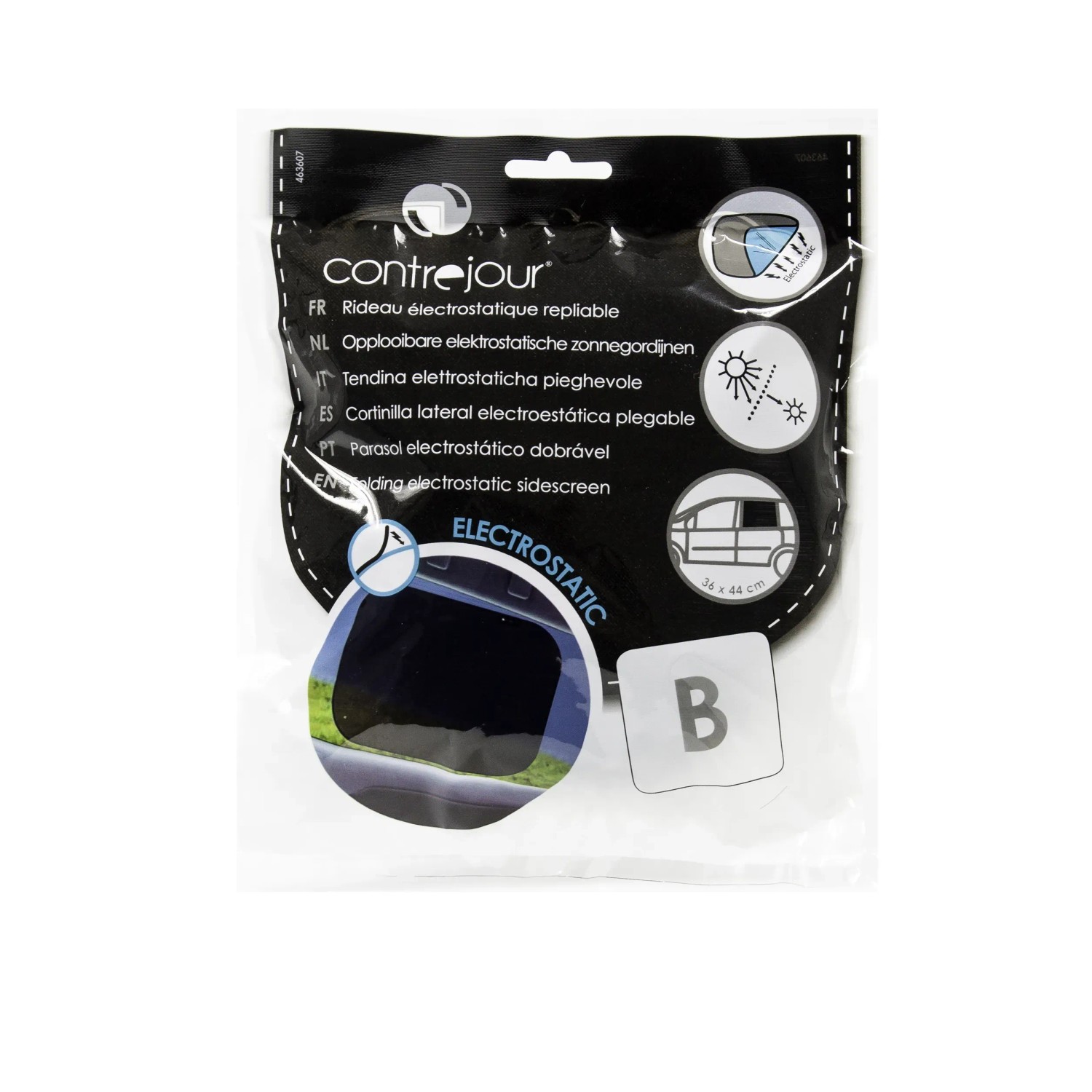 t.b.t. per interni auto, aderisce elettrostaticamente.