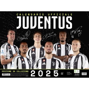 Calendario da parete Juventus 2025 con motivo giocatori, decorazione per la parete.