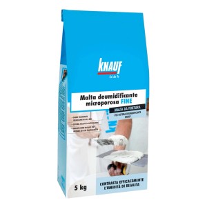 Malta deumidificante Knauf, sacco da 5kg. Malta di calce e cemento per risanamento muri umidi.