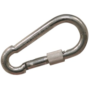 Moschettone t.b.t. argentato con chiusura a vite.