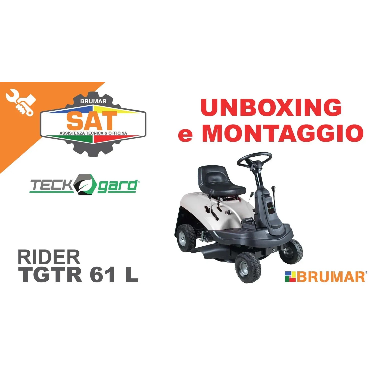 Tosaerba Rider TGTR 61 L di Brumar, vista laterale.