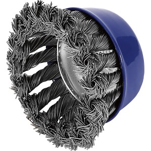 t.b.t. Spazzola metallica per trapano con alloggiamento blu.