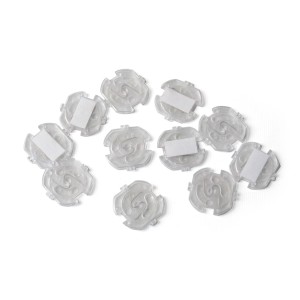 10 protezioni per prese adesive trasparenti per la sicurezza dei bambini.