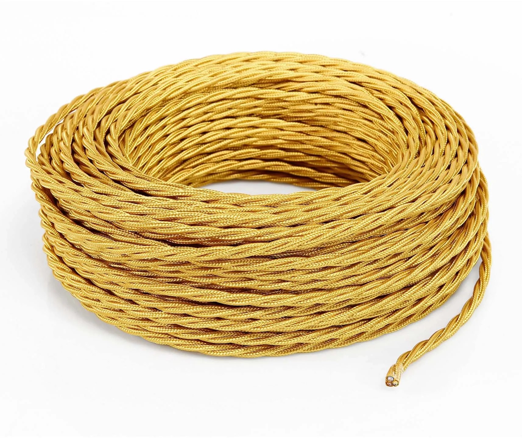 Cavo Elettrico Intrecciato In Tessuto Effetto Lucido Azzurro - Foto 10