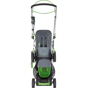 Set tosaerba a batteria LUX-TOOLS A-RM-46-24 con 2 batterie e caricabatterie. Tosaerba con cesto di raccolta, pieghevole.