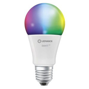 Lampadina LED Ledvance Smart+ WiFi, forma a bulbo, E27, 10W, cambio colore RGBW.
