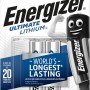 Batterie Energizer Ultimate Lithium AA, confezione da 2. Pila a lunga durata per dispositivi.