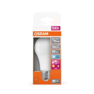Lampadina LED E27 OSRAM, 10W (equivalente a 75W), bianco freddo, con sensore di movimento nella confezione.
