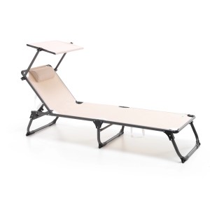 t.b.t. lettino prendisole con tettuccio e cuscino, beige/nero. Ideale per giardino e terrazza.
