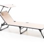 t.b.t. lettino prendisole con tettuccio e cuscino, beige/nero. Ideale per giardino e terrazza.