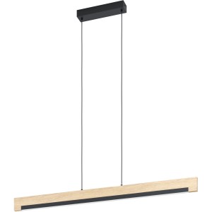 Moderna lampada a sospensione a LED Eglo Camacho in naturale e nero, ideale per soggiorni e sale da pranzo.