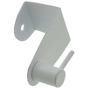 Supporto bianco per bastoni per tende a vetro da montare sul telaio della finestra.