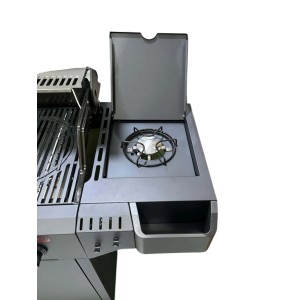 Barbecue a gas Jamestown 4 bruciatori nero 144x56x118 cm