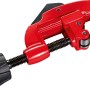 Tagliatubi rosso Ellix per tagliare tubi con manico girevole nero.