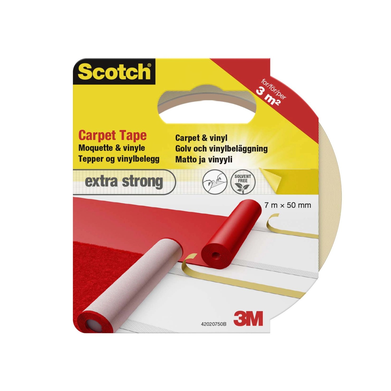 Nastro Biadesivo Forte Fabo - 5m X 50mm - Per Moquette, Tappeti E Decorazioni - Made In Italy - Foto 2