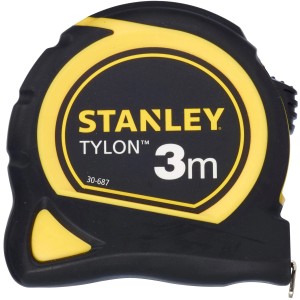 Stanley Flessometro Tylon, 3 m, custodia nera con dettagli gialli, strumento di misura.