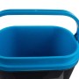 Secchio t.b.t. blu e nero per attrezzatura da campeggio con manico.