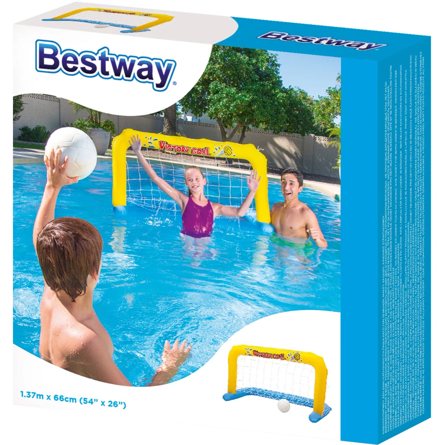 t.b.t. Gioco acquatico con porta e palla per divertimento in piscina.