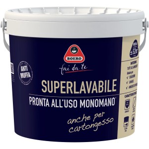 Secchio di pittura per interni bianca Boero, superlavabile e pronta all'uso.