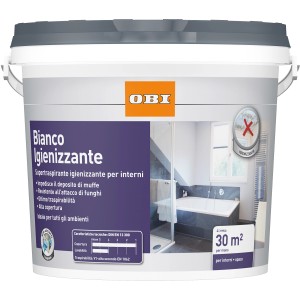 Secchio di pittura bianca per interni. Adatto per uso interno.