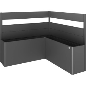 Biohort Belvedere paravento a L, 2 pezzi, verde scuro metallizzato, accessorio per aiuole rialzate.