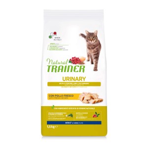 Natural Trainer Urinary cibo secco per gatti con pollo, confezione da 1,5kg.