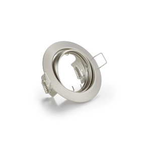 Faretto da incasso t.b.t. in acciaio spazzolato, vista dettagliata.