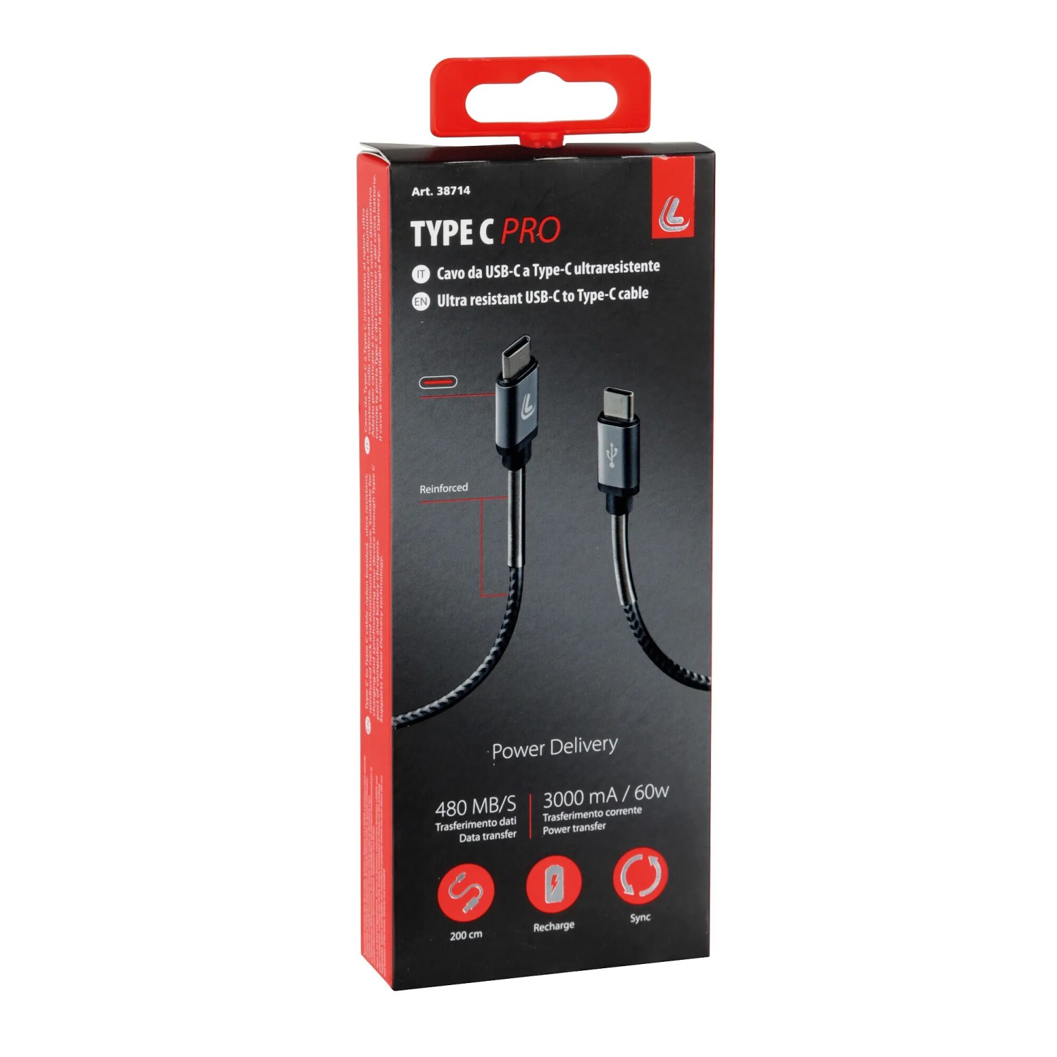 Cavo USB Tipo-C Vention H17BAV 60W 480Mbps 1.2m Nero Cavo USB Tipo-C