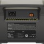 Vista posteriore della power station EcoFlow River 2 Max con porte e specifiche tecniche.