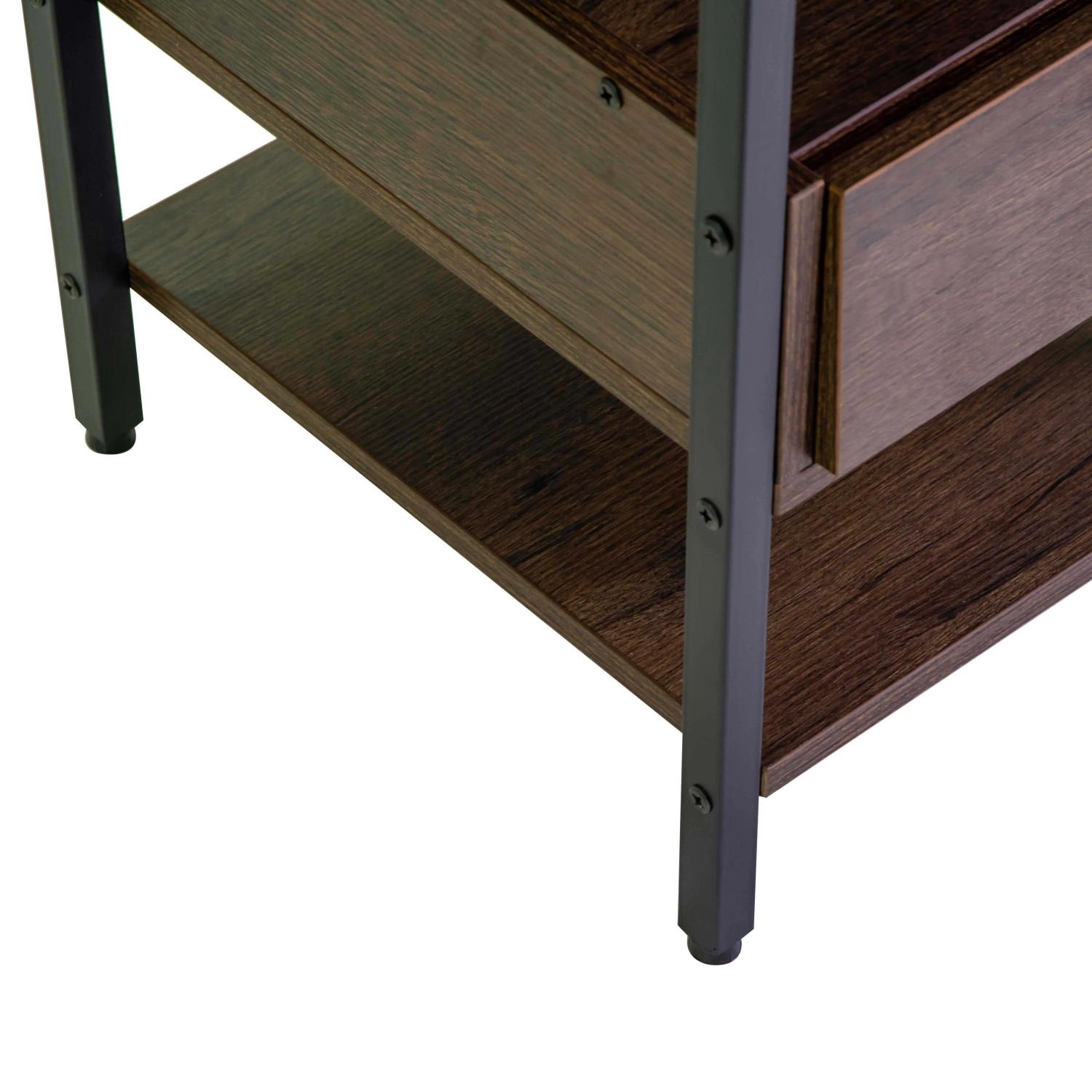 Mobiletto Mudra 1 cassetto in legno noce e nero 40x40h50 cm_7