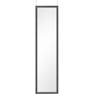 Specchio da porta nero Bea, 30x120 cm, con cornice sottile e ganci.