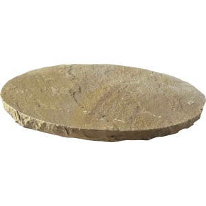 Lastra ovale in pietra naturale beige-marrone per il giardino.