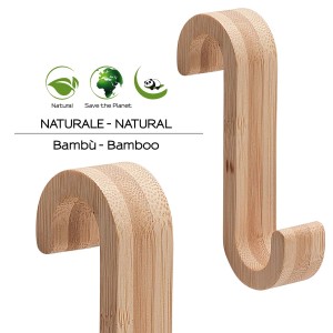 t.b.t. Gancio in bambù per accessori da parete e contenitori.