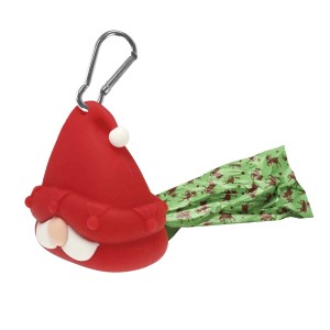 t.b.t. Dispenser sacchetti igienici per cani a forma di Babbo Natale con moschettone.