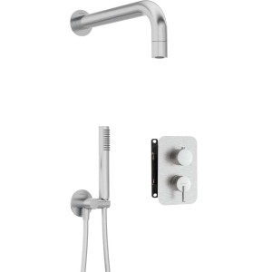 Set doccia incasso Idrostile Limonar box e soffione 42 mm acciaio spazzolato