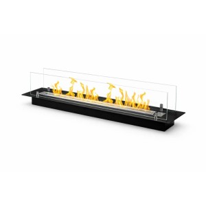 Bruciatore per camino bioetanolo incasso Divina Fire vetri 1 lt 100 cm inox