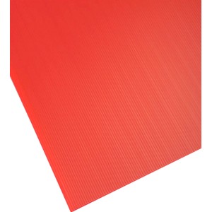 Lastra in plastica rossa t.b.t. ondulata per coperture e rivestimenti.