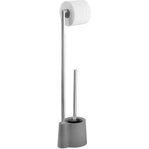 Wenko Set WC da terra Avola grigio con porta rotolo e scopino.