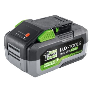 Batteria LUX 20V 6.0 Ah per elettroutensili 1 PowerSystem con indicatore livello carica.