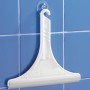 Tergivetro doccia bianco con ventosa per montaggio su piastrelle. Accessorio doccia.