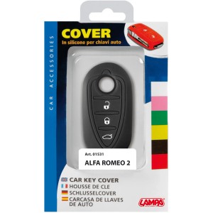 Cover in silicone nero per chiave Alfa Romeo 2. Accessorio per la cura dell'auto.