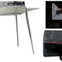 Barbecue a carbonella t.b.t. in acciaio inox con borsa per il trasporto e schema.