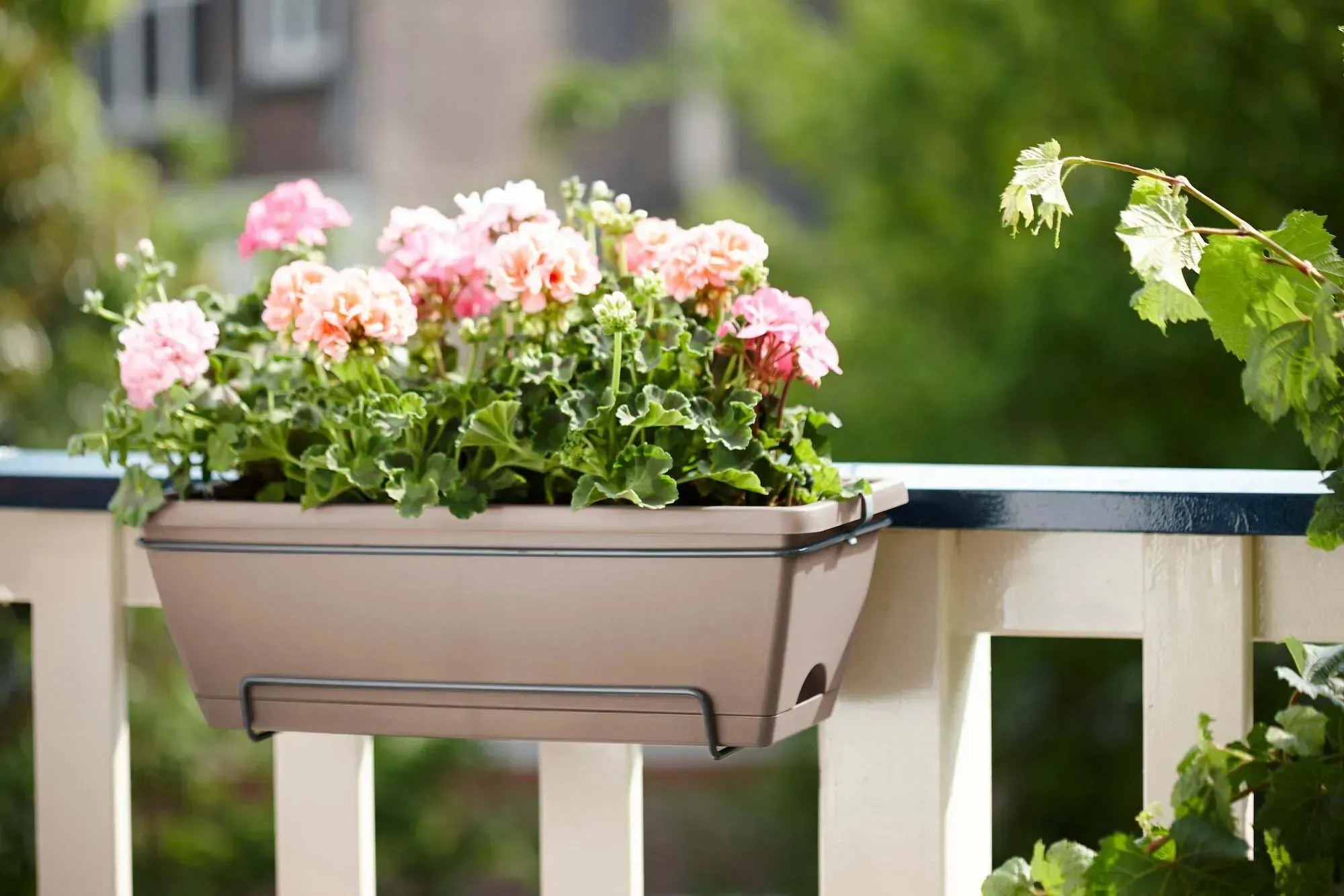 Fioriere Per Ringhiere 61cm Con Rivestimento Cocco - 2 Pezzi Metallici Per Balcone E Giardino