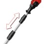Einhell GE-HC 18 Li T Solo: Asta telescopica con freccia che mostra la regolazione della lunghezza del potatore.