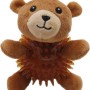 Peluche orso marrone per cani con corpo a palla chiodata.