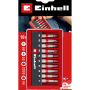 Set di inserti Einhell da 10 pezzi in formato tascabile con profili PH, PZ, TX e HEX per avvitatori a batteria.